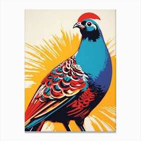 Andy Warhol Style Bird Pheasant 6 Canvas Print