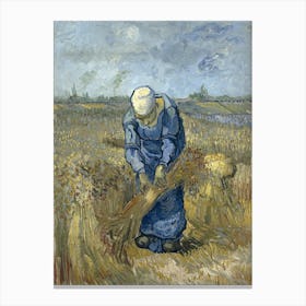Peasant Woman Binding Sheaves, Vincent Van Gogh Canvas Print