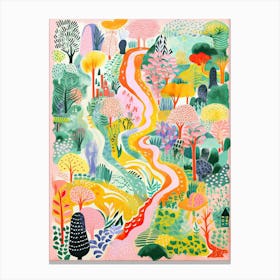 Giverny Gardens Abstract Riso Style 1 Canvas Print