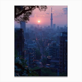 Sunset In Tokyo Canvas Print