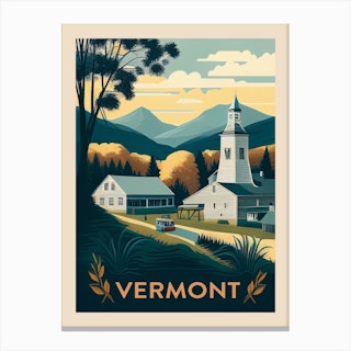 Vermont Vintage Travel Poster Canvas Print