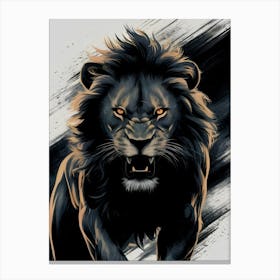 Lion black Canvas Print