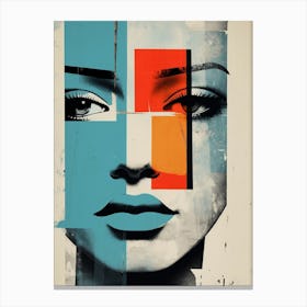 Geometric Realistic Face 2 Canvas Print