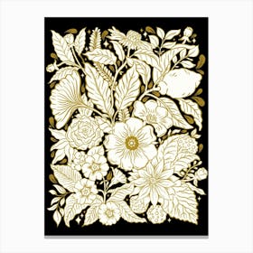 Gold Leaf Flowers Canvas Print