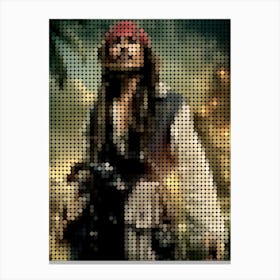 Pirates Of The Caribbean In A Pixel Dots Art Style Canvas Print