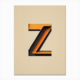 Z, Letter, Alphabet Retro Minimal 1 Canvas Print