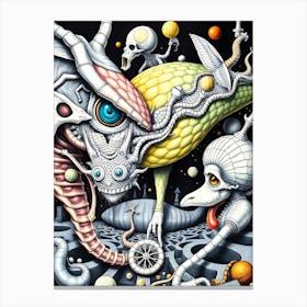 Aliens And Monsters Abstraction Canvas Print