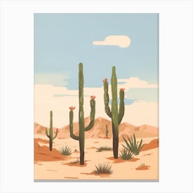 Desert Cactus Landscape Illustration 4 Canvas Print
