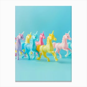 Rainbow Pastel Toy Unicorn Friends 1 Canvas Print