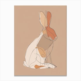 Rabbit - Boho, Line Art 1 Canvas Print