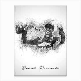 Daniel Ricciardo Driver Sketch Canvas Print