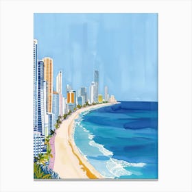 Travel Poster Happy Places Gold Coast 4 Canvas Print