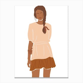 Girl In A Dress Canvas Print