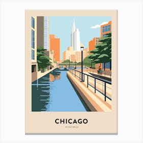 River Walk 4 Chicago Travel Poster Canvas Print