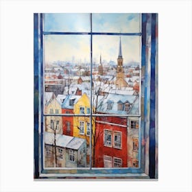 Winter Cityscape Hamburg Germany 1 Canvas Print