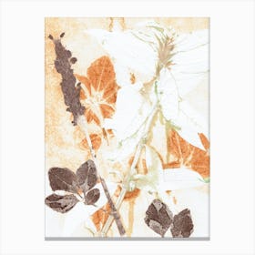 Brown Terracotta Botanical Leaves Canvas Print