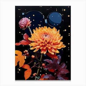 Surreal Florals Asters 5 Flower Painting Canvas Print