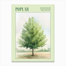 Poplar Tree Atmospheric Watercolour Painting 3 Poster Canvas Print