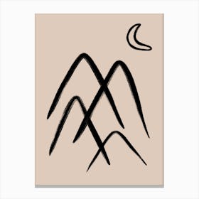 The Mountains Canvas Line Art Print