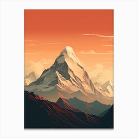 Mount Everest 1 Hiking Trail Landscape Canvas Print