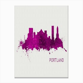 Portland Oregon City Purple Canvas Print