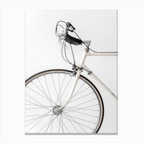 White Minimal Bicycle Canvas Print