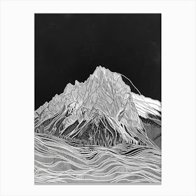Ben Alder Mountain Line Drawing 2 Canvas Print