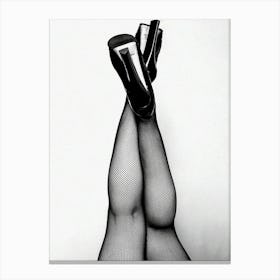 High Heels Black And White Fashion Photography Canvas Print