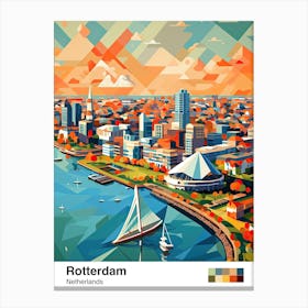Rotterdam, Netherlands, Geometric Illustration 1 Poster Canvas Print
