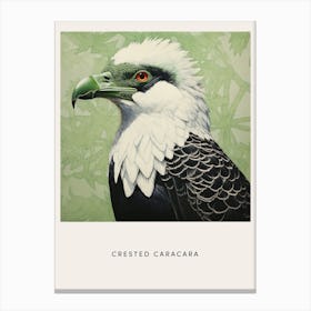 Ohara Koson Inspired Bird Painting Crested Caracara 2 Poster Canvas Print