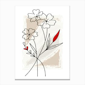 Flowers On A White Background Canvas Print