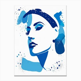 blue matisse watercolour woman portrait 4 Canvas Print