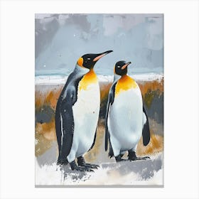 King Penguin Salisbury Plain Colour Block Painting 1 Canvas Print