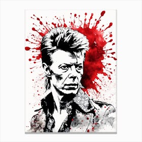 David Bowie Portrait Ink Painting (9) Canvas Print
