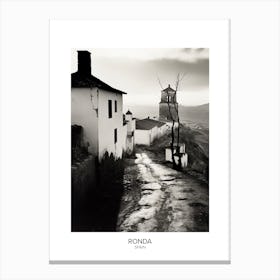 Poster Of Ronda, Spain, Black And White Analogue Photography 3 Canvas Print