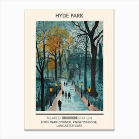 Hyde Park London Parks Garden 7 Canvas Print