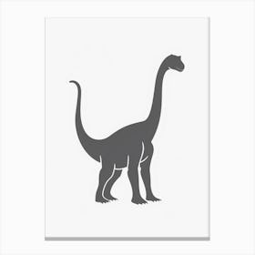 Grey Brontosaurus Silhouette Canvas Print