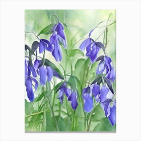 Virginia Bluebells Wildflower Watercolour Canvas Print