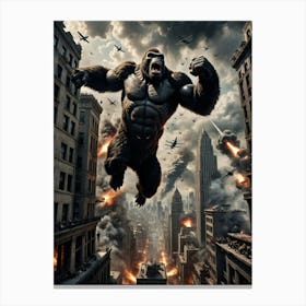 The City Under Siege: The Giant Gorilla and the Attack of Doppeldeckers Canvas Print