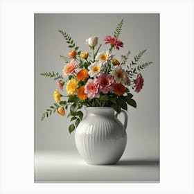 Bouquet Of Flowers In A Vase Canvas Print