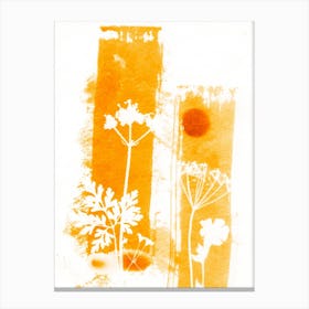 Summer Flower Stripes 3 Canvas Print