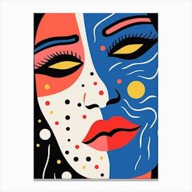 Picasso Inspired Geometric Face 4 Canvas Print