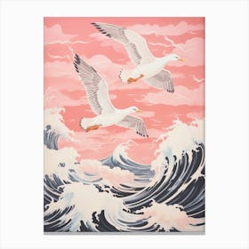 Vintage Japanese Inspired Bird Print Albatross 2 Canvas Print