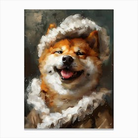 Oil Painting Smiling Shiba Inu 23 Canvas Print