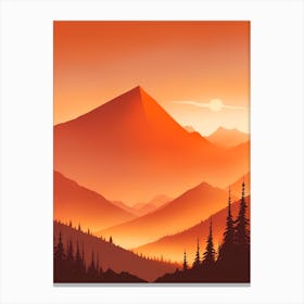 Misty Mountains Vertical Composition In Orange Tone 330 Canvas Print