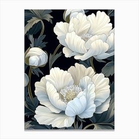 White Peonies Canvas Print