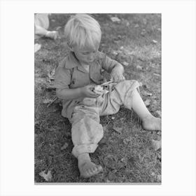 Little Boy Enjoys His Ice Cream, Fourth Of July, Vale, Oregon By Russell Lee Canvas Print