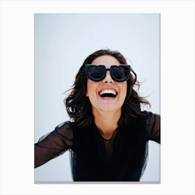 A Captivating Closeup Of A Woman Falling Into Laughter With Sheer Joy She Routinely Captures This Canvas Print