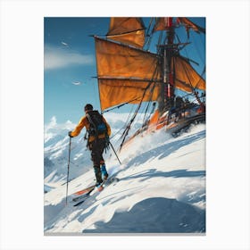 Ship In The Snow Canvas Print