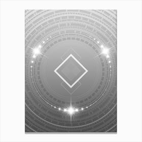 Geometric Glyph in White and Silver with Sparkle Array n.0293 Canvas Print